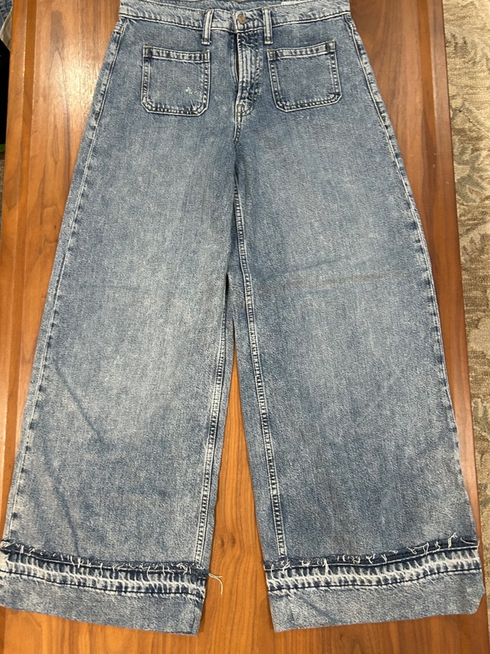 GAP Baggy Mid Rise Wide Leg Jeans Medium Wash Size 27/4 Regular